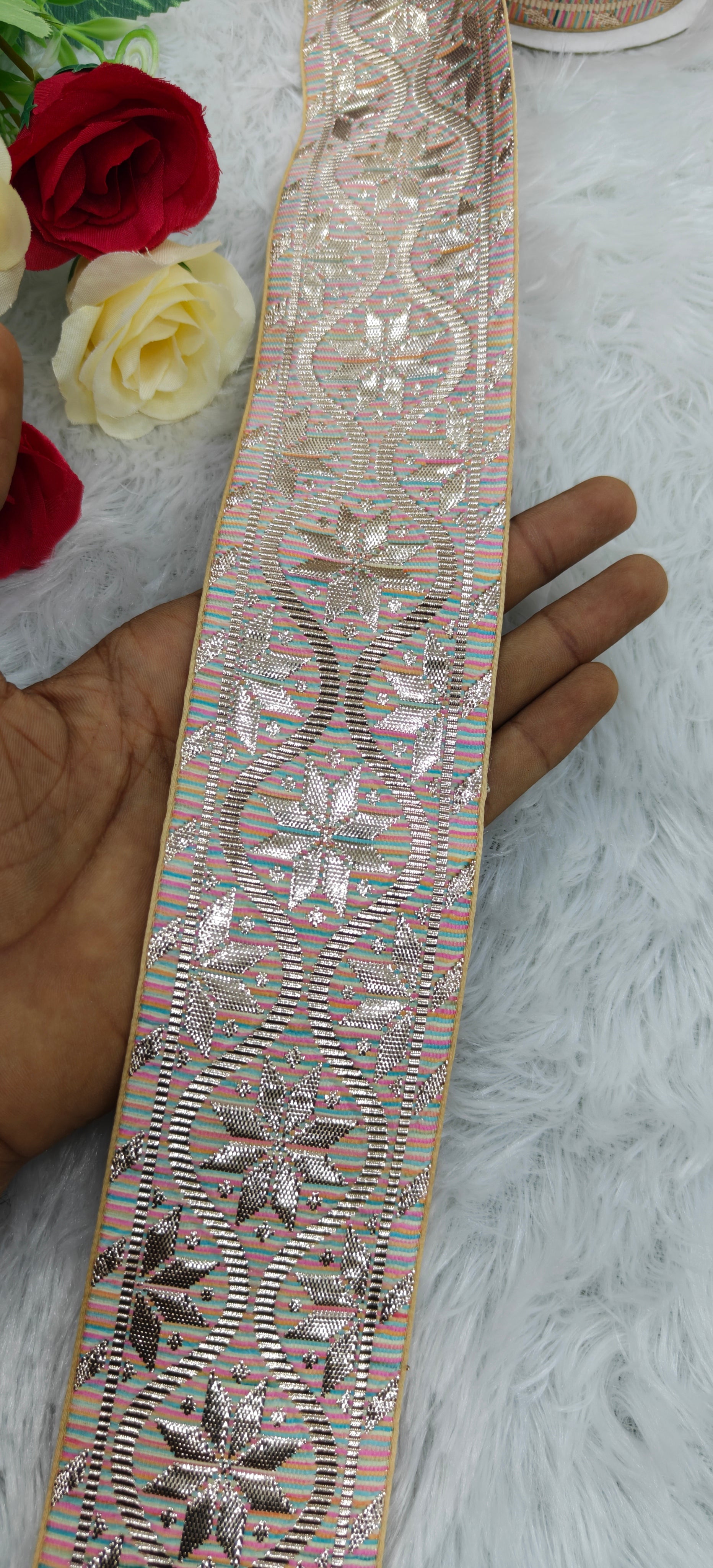 Royal Floral Wave Zari Lace