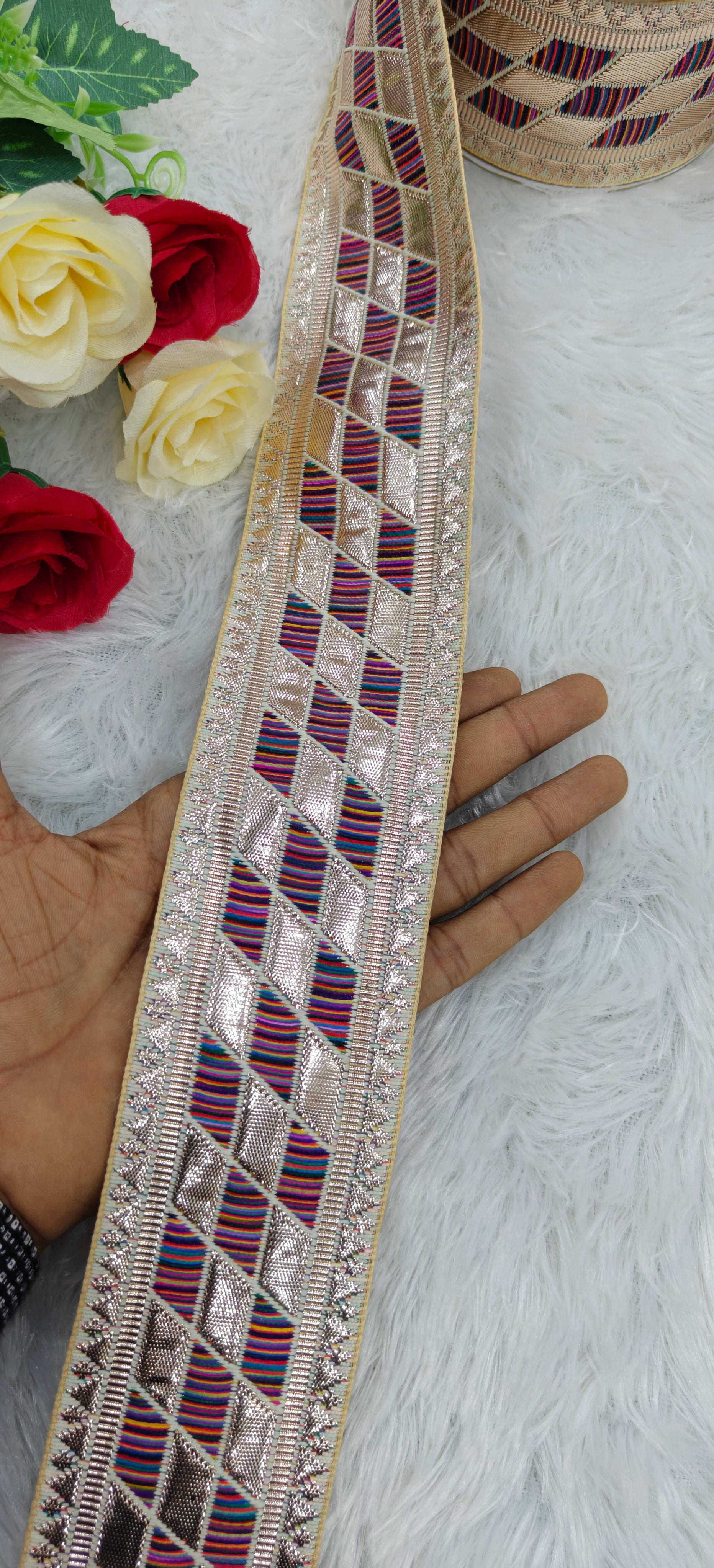 Royal Stripe Zari Lace