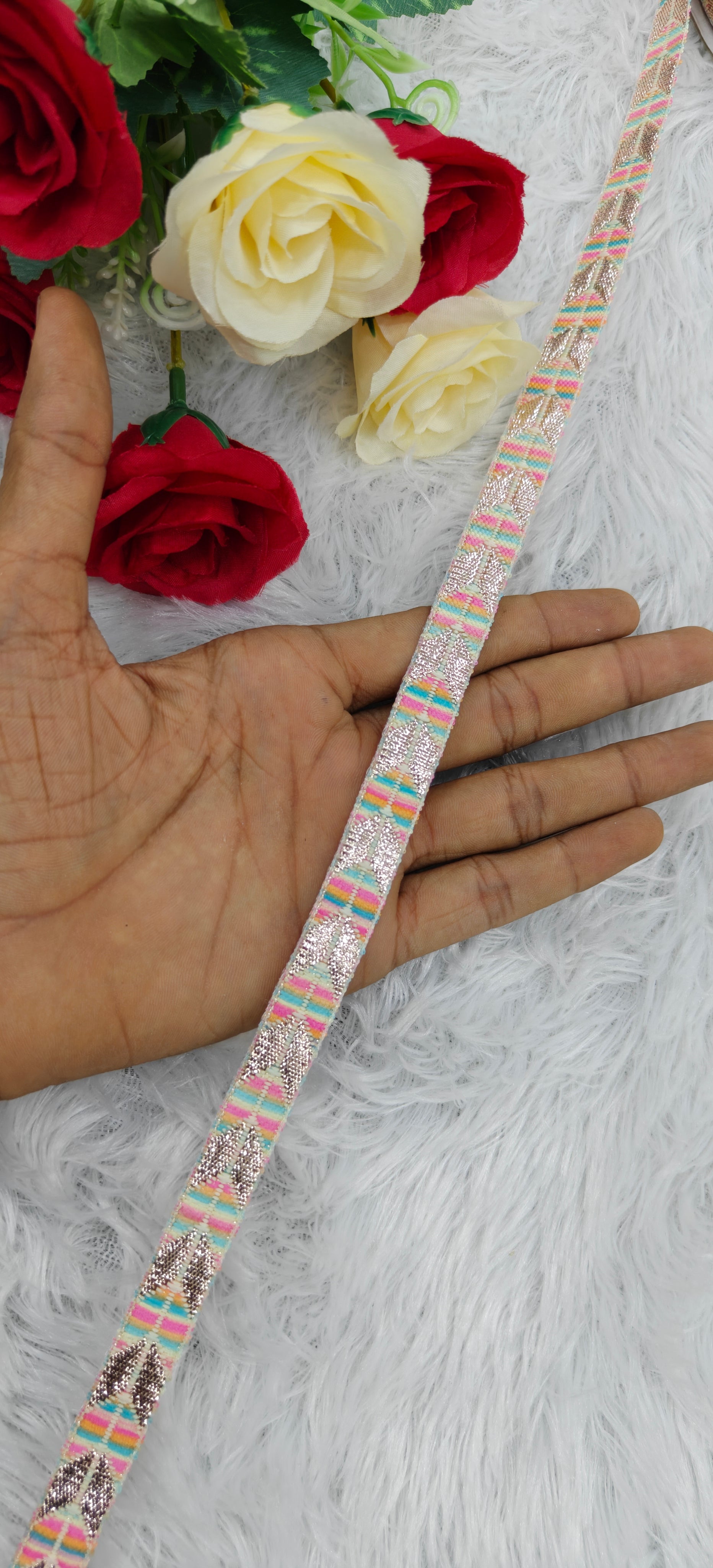 Traditional Geometric Zari Lace