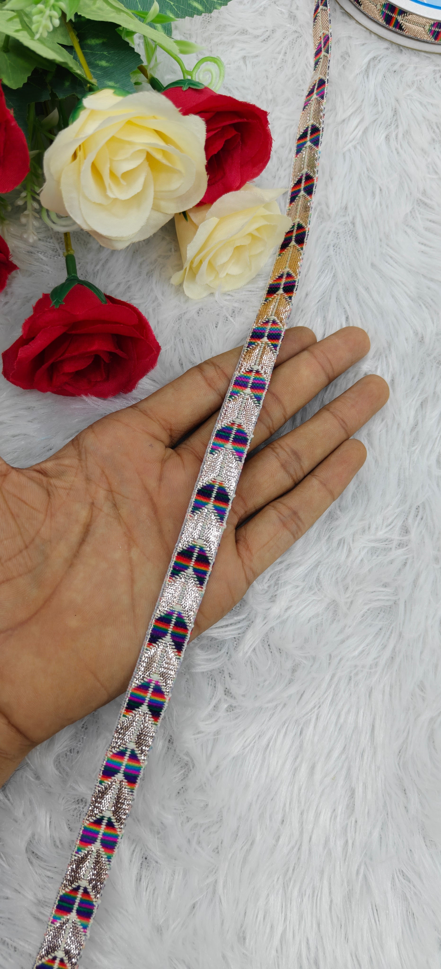 Traditional Geometric Zari Lace