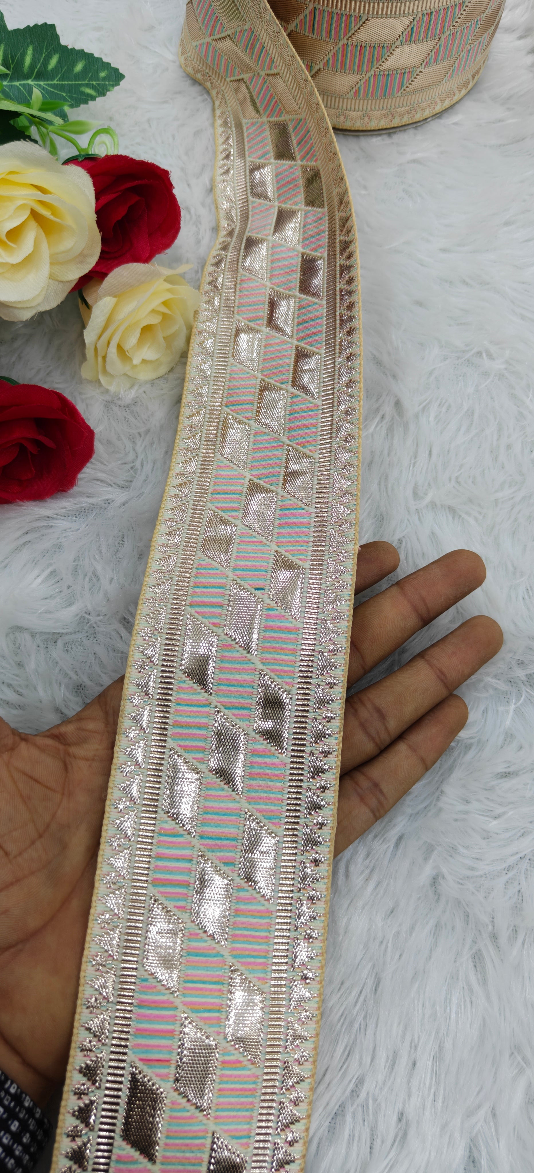 Royal Stripe Zari Lace