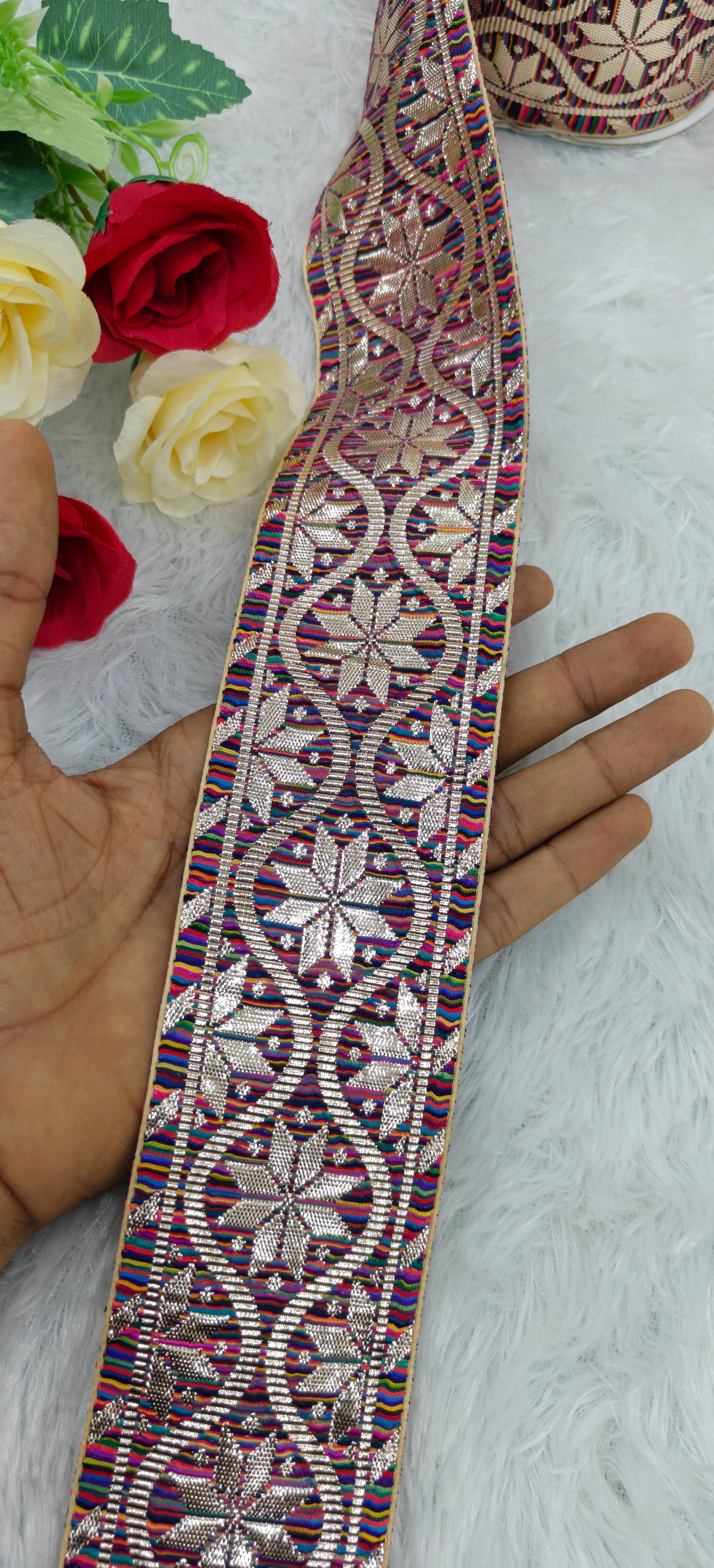 Royal Floral Wave Zari Lace