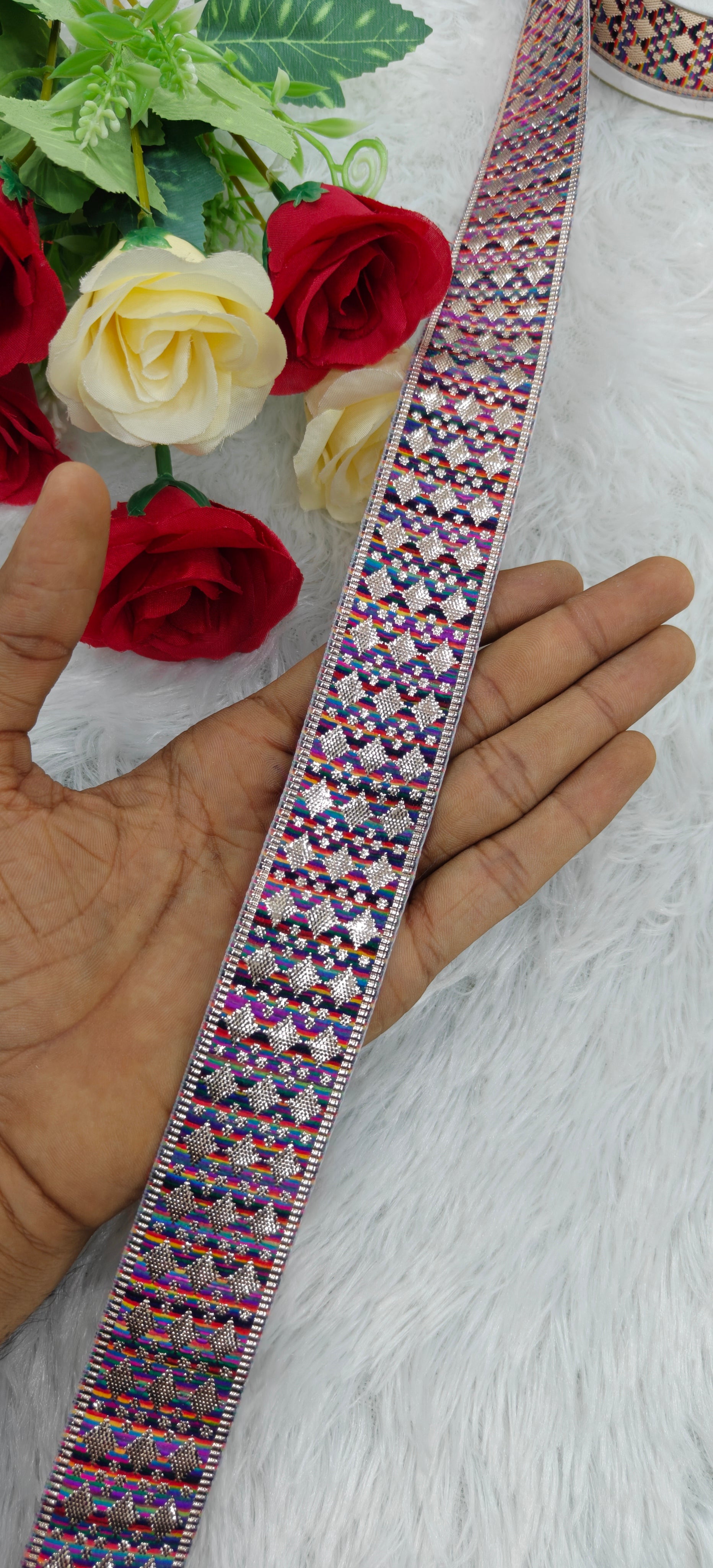 Traditional Star Weave Zari Lace