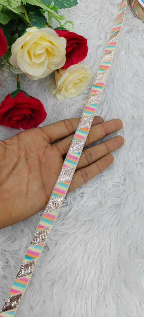 Diagonal Stripe Zari Lace