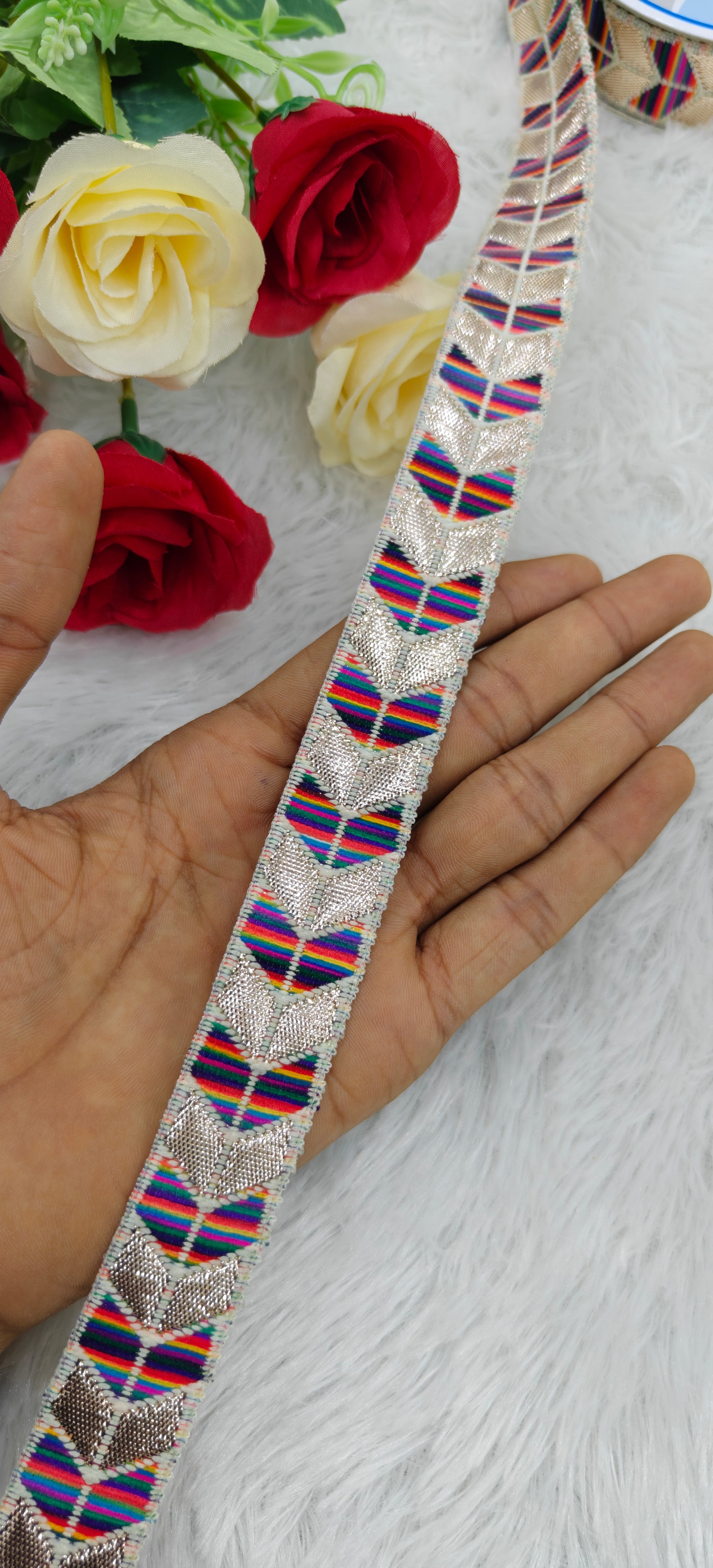 Arrow Pattern Jacquard Zari Lace