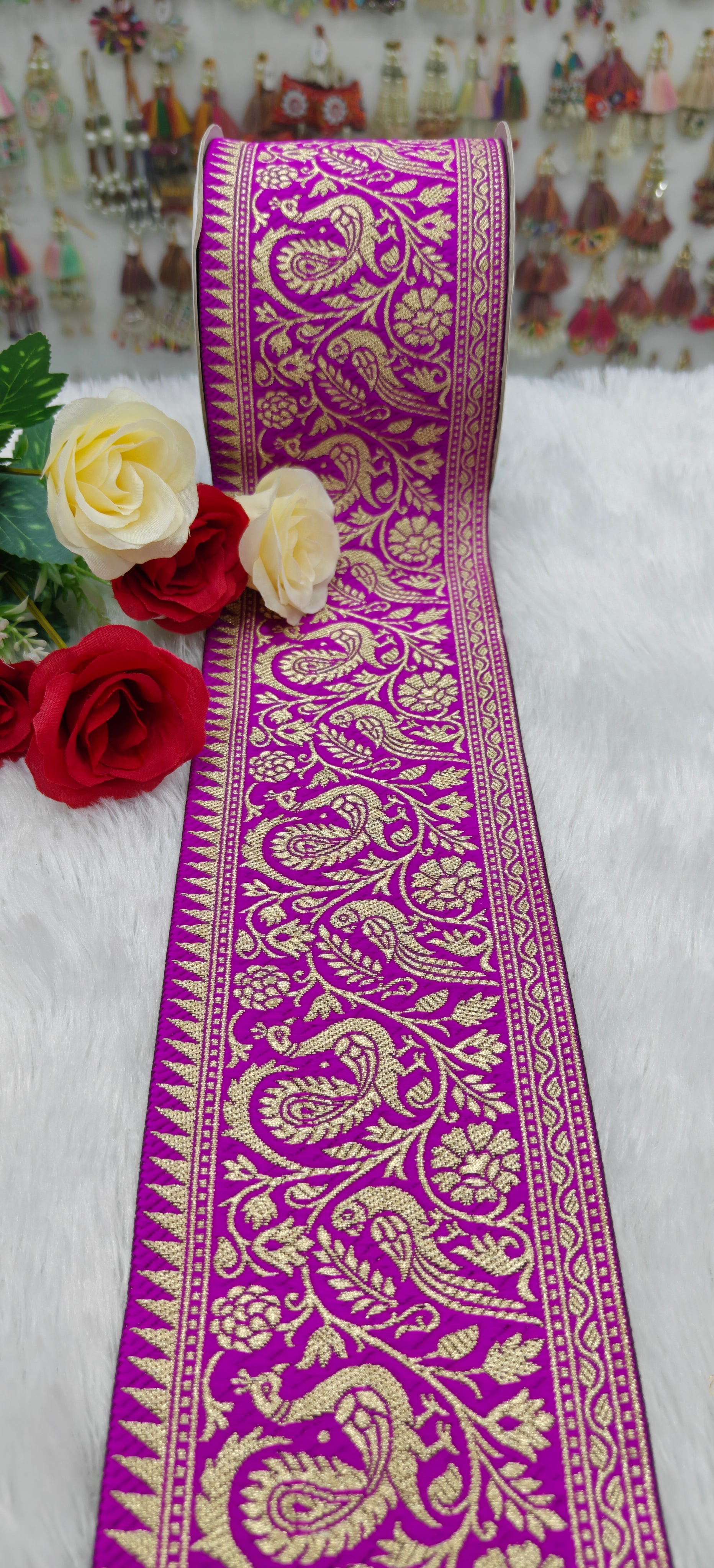 Peacock Brocade Lace Border