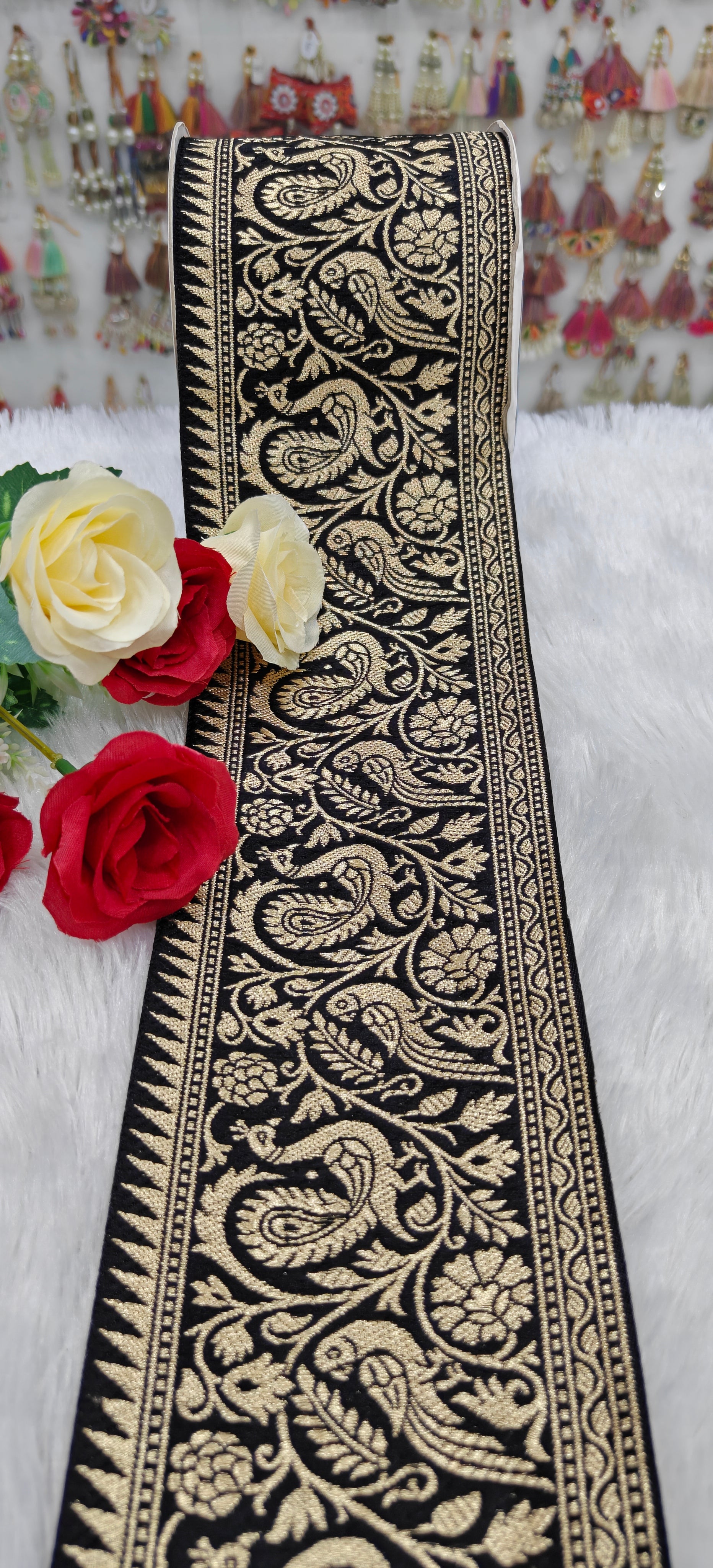 Peacock Brocade Lace Border