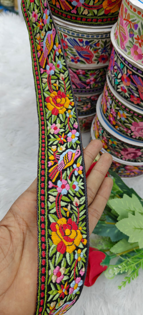 Bird & Floral Embroidered Premium Lace
