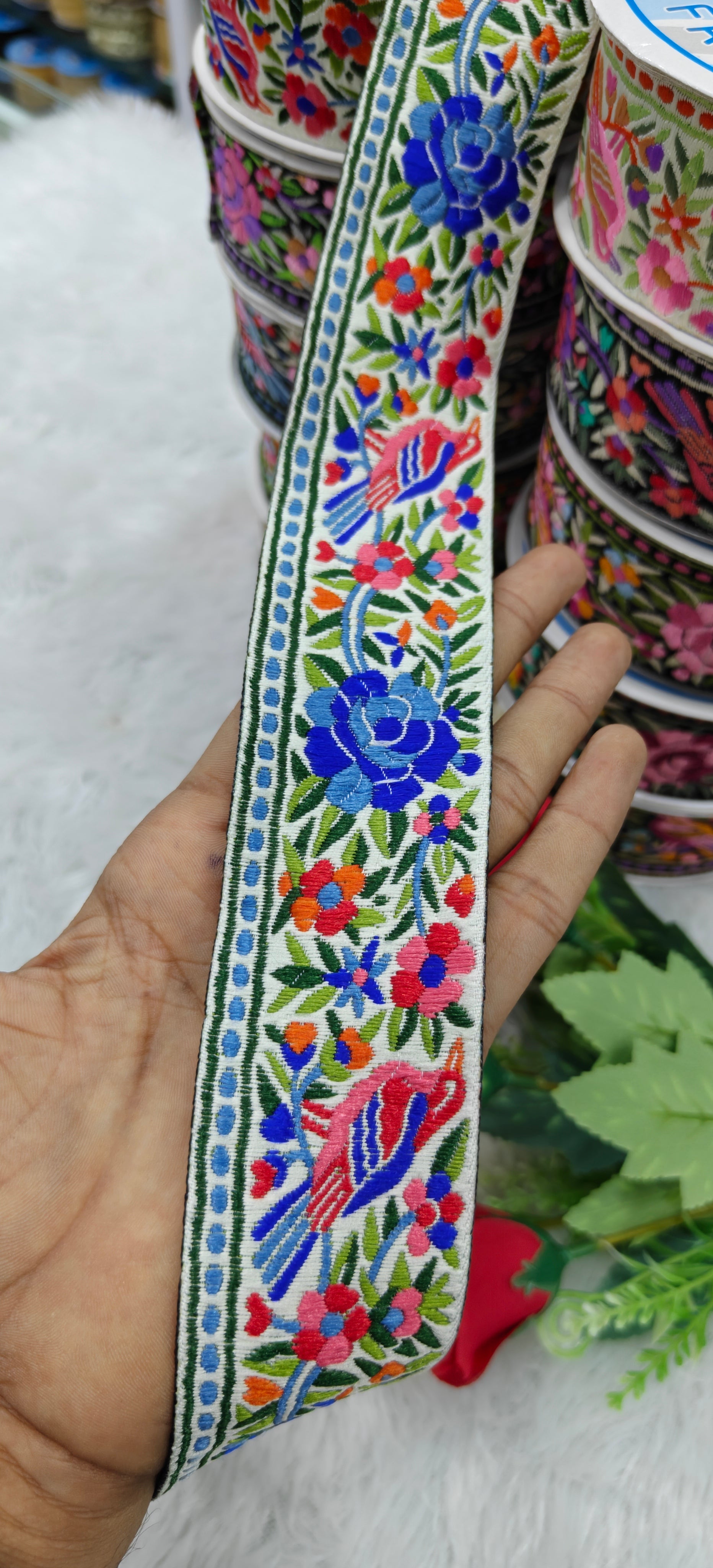 Bird & Floral Embroidered Premium Lace