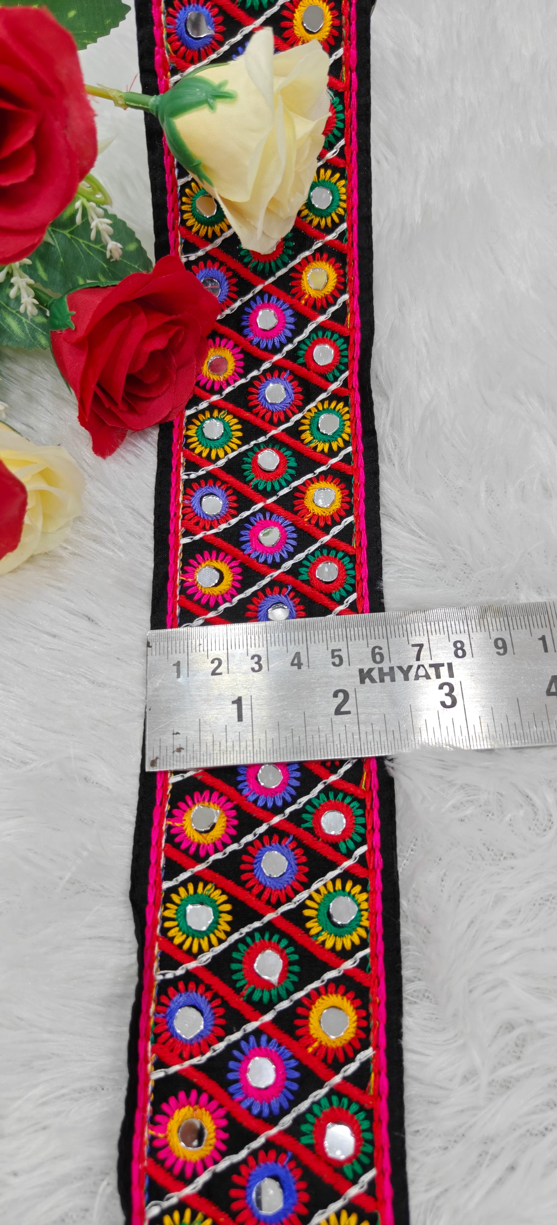 Navrang Mirror Embroidered lace
