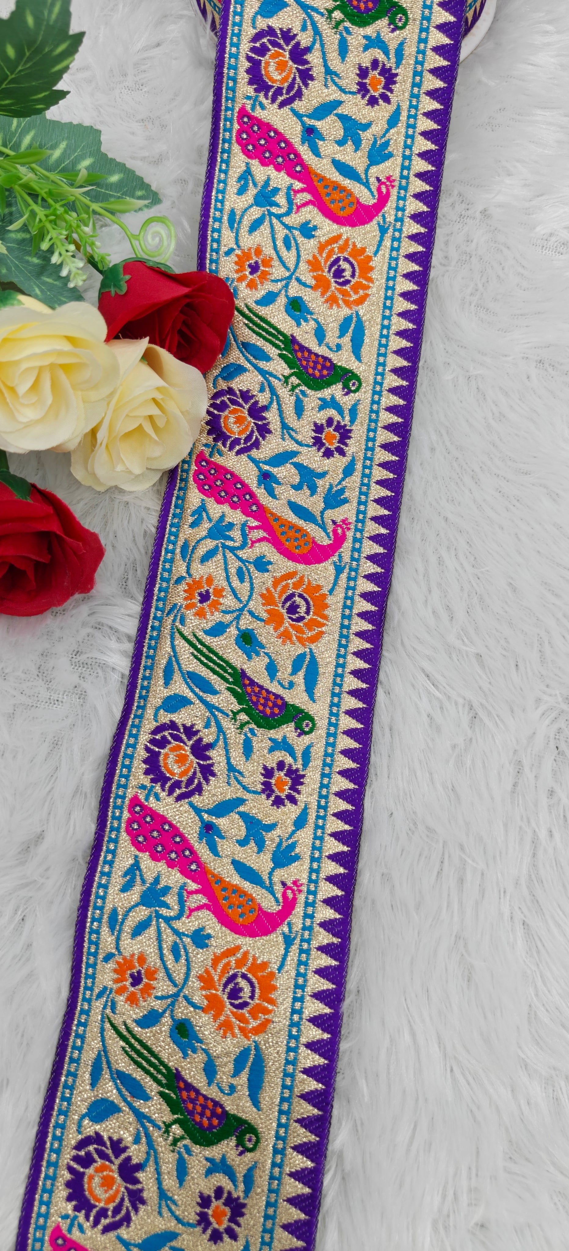 Royal Peacock Brocade Lace