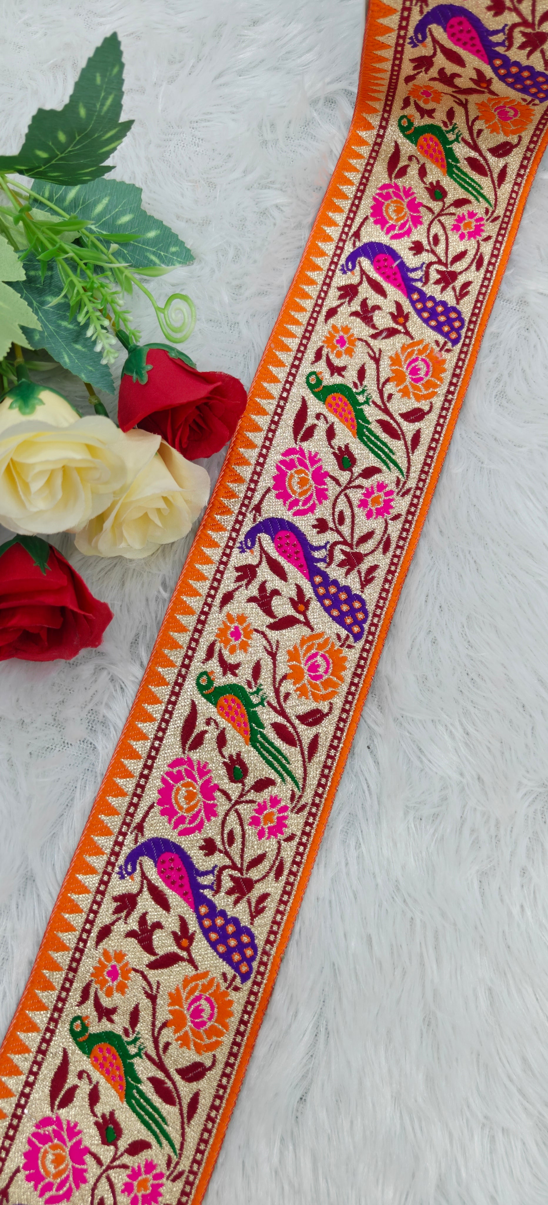 Royal Peacock Brocade Lace