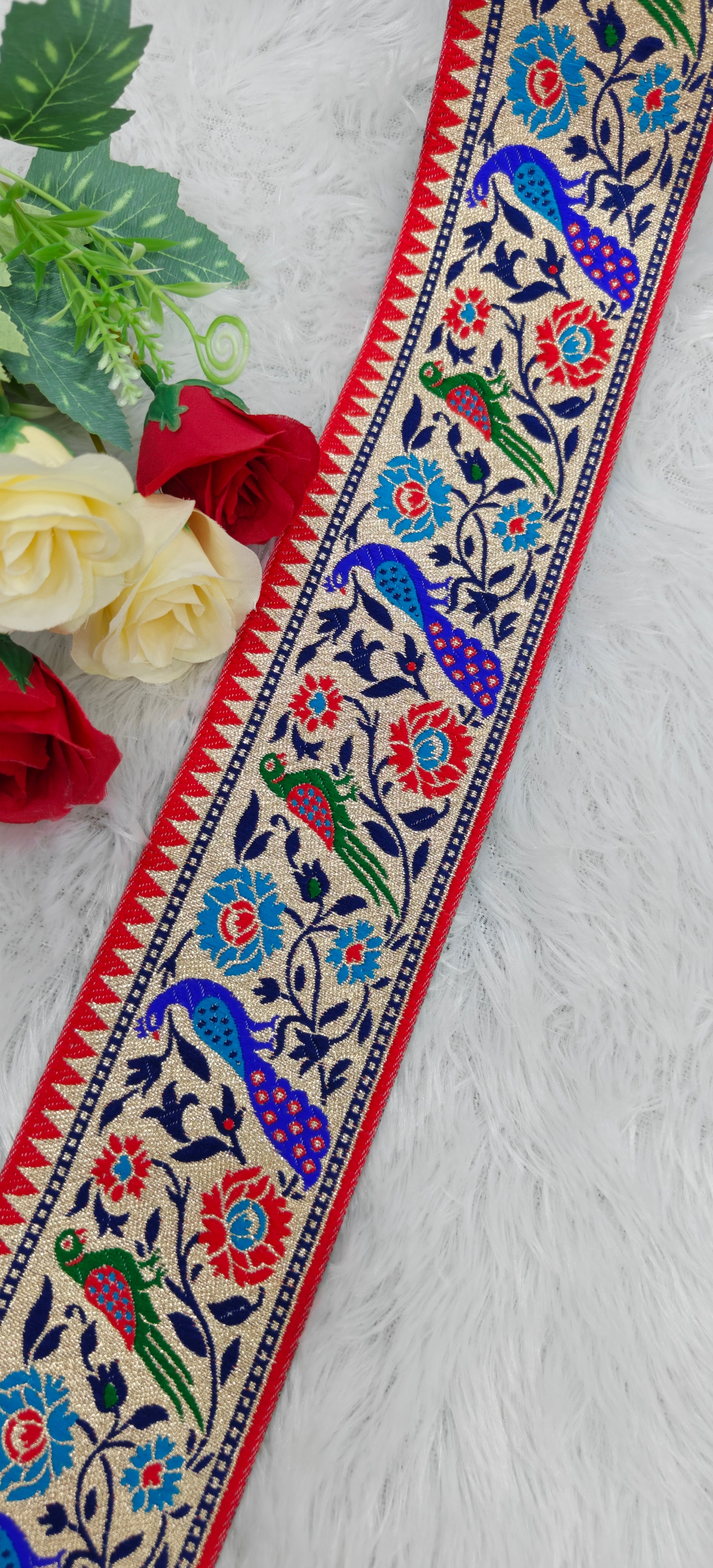 Royal Peacock Brocade Lace
