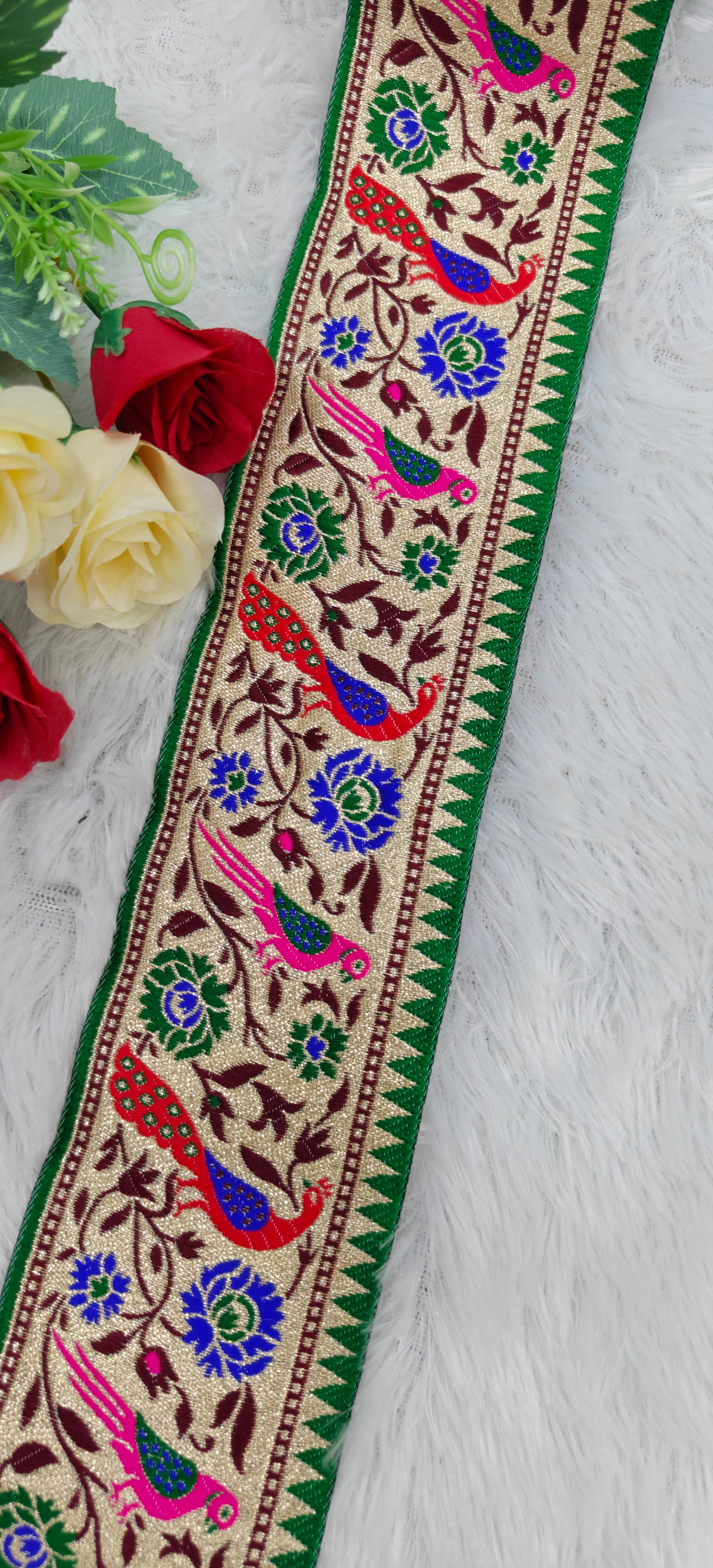Royal Peacock Brocade Lace