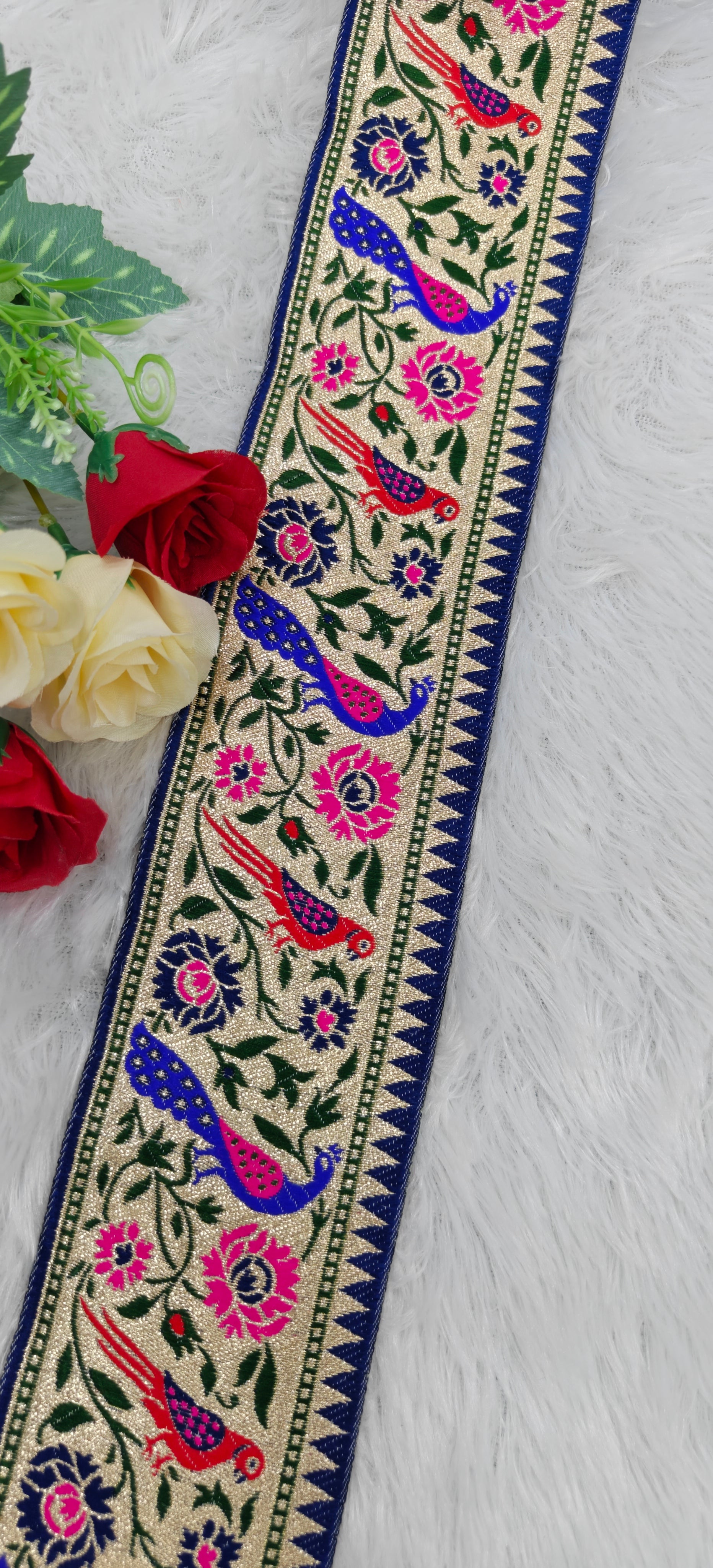 Royal Peacock Brocade Lace