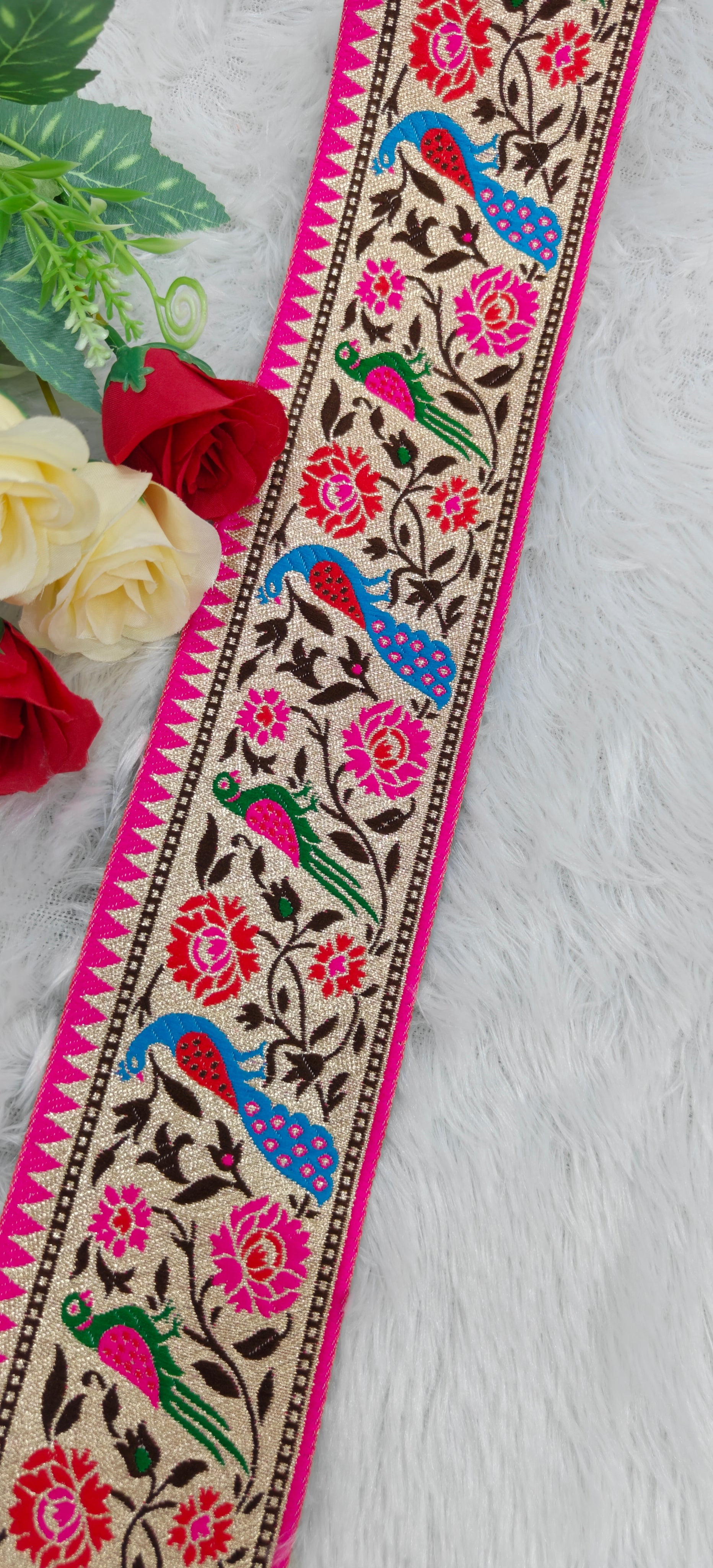 Royal Peacock Brocade Lace