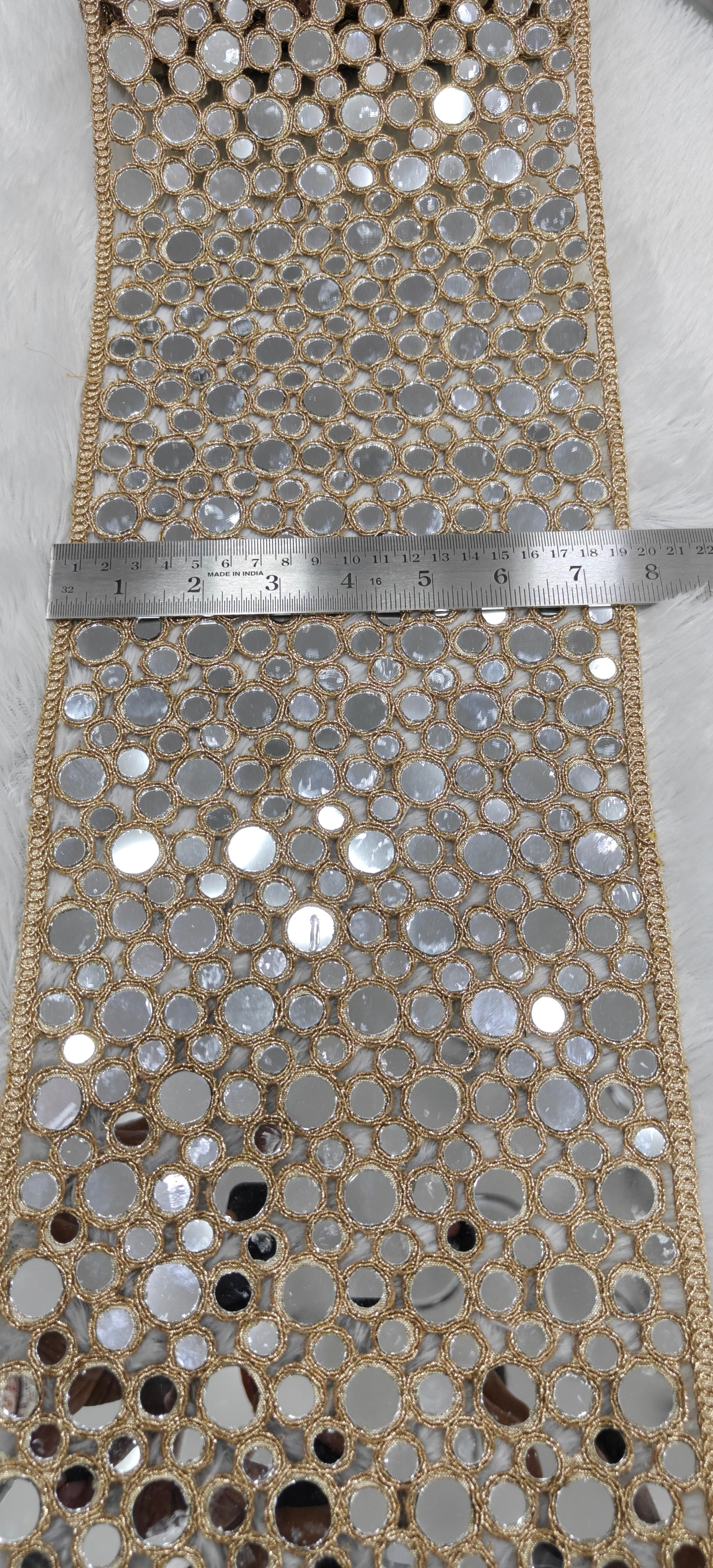 Premium Multi-Size Round Mirror Work Lace